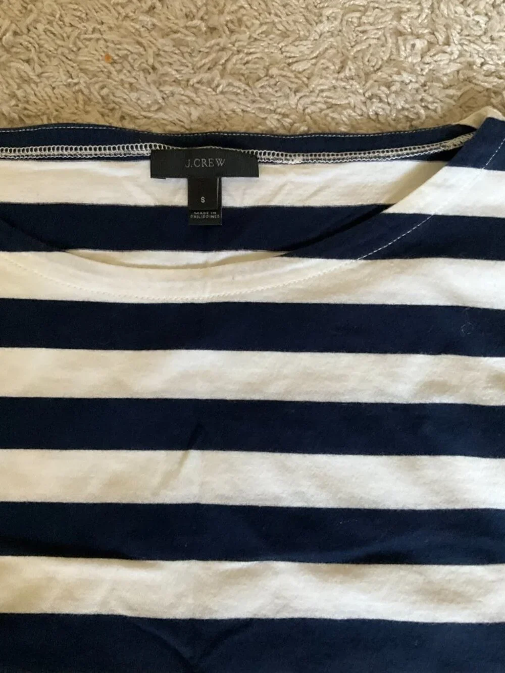 j.crew striped T-shirt with plated bell sleeves. SIZE: s. - Picture 5 of 6